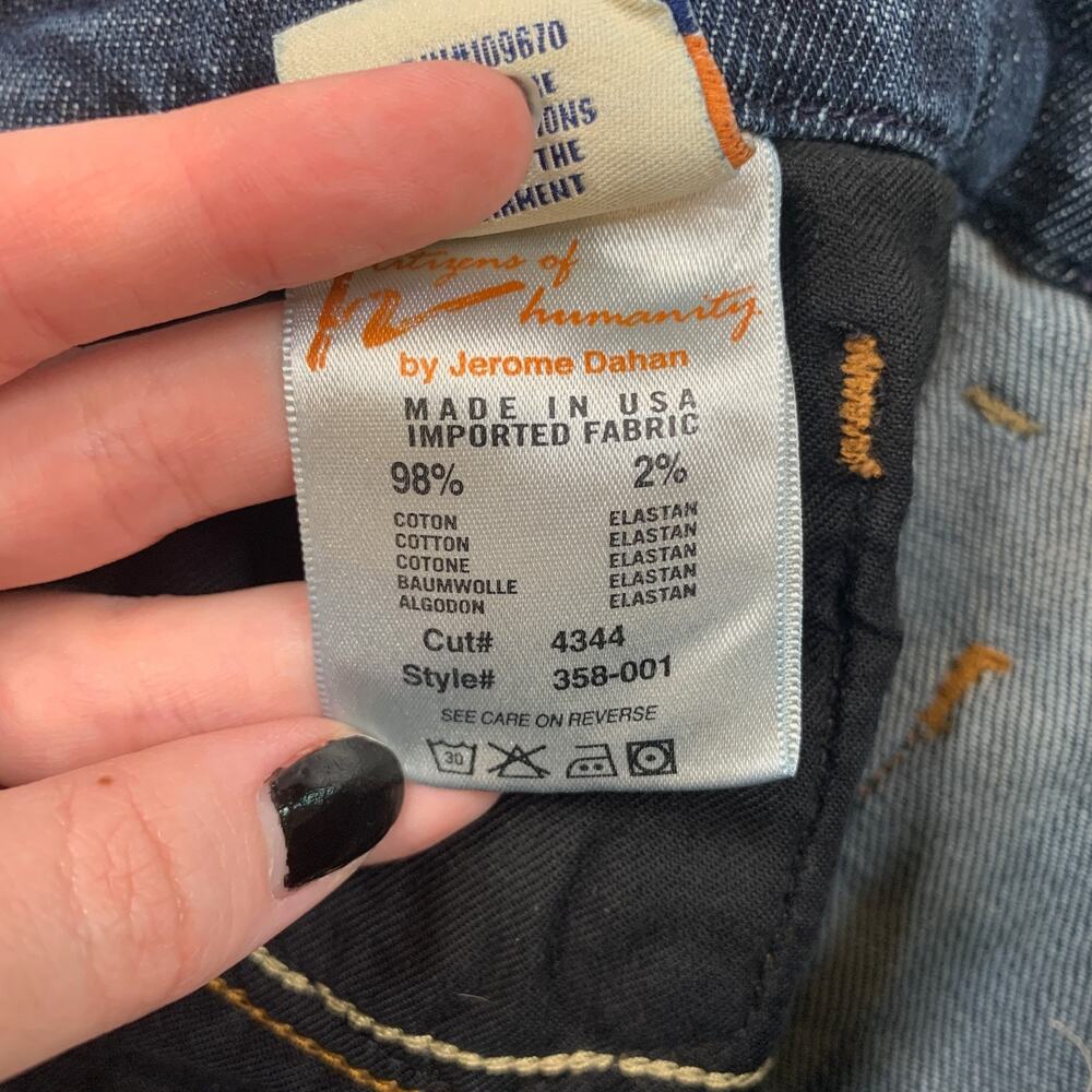 Citizens Of Humanity Skirt Womens 29 Novak Stretch Denim 358 Pencil Zip Fly Jean - Picture 7 of 10